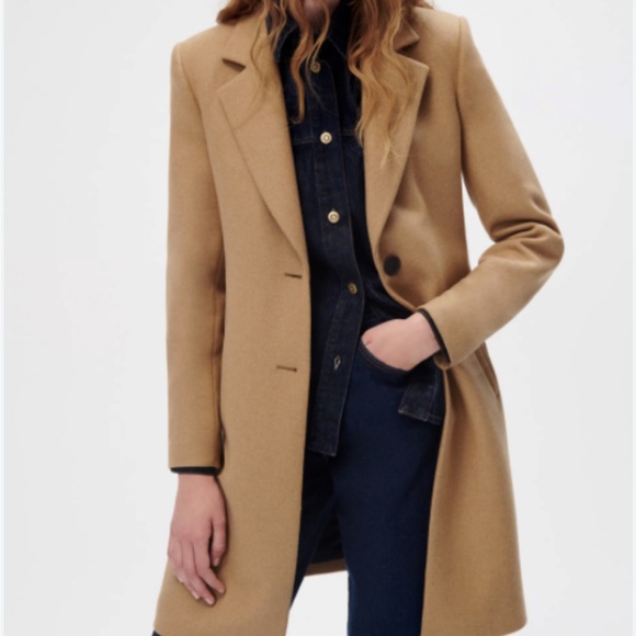 Zara Woman's Camel Double-Breasted Coat - Picture 10 of 10